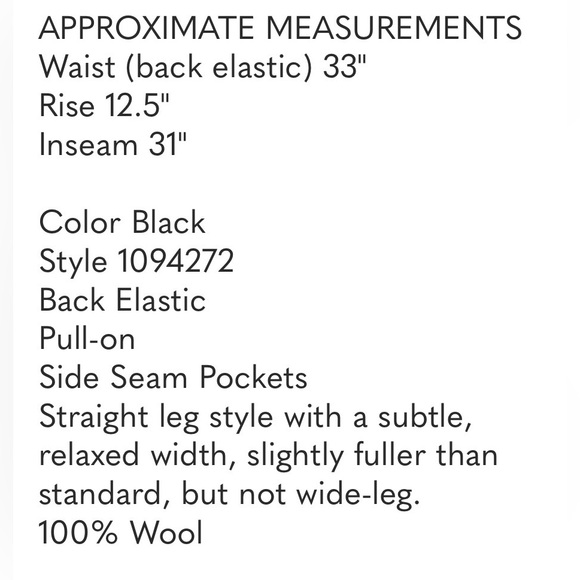 COS Women's Black 100% Wool Suit Pants Size EU Size 12 (Euro 44) Large) NWT - Picture 4 of 11